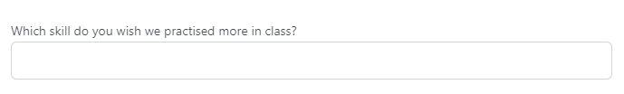 Student survey questions: which skills they prefer to practice
