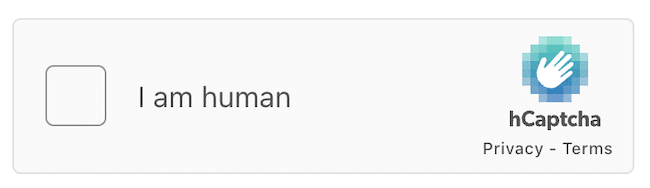 Example of hCaptcha "I am human"
